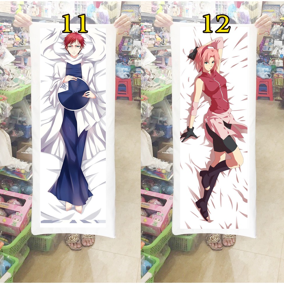 Gối ôm Gối ngủ Anime manga Naruto haruno sakura hyuga hinata gaara sasuke kakashi 1mx40cm (Tặng 1 poster hoặc 1 huy hiệu