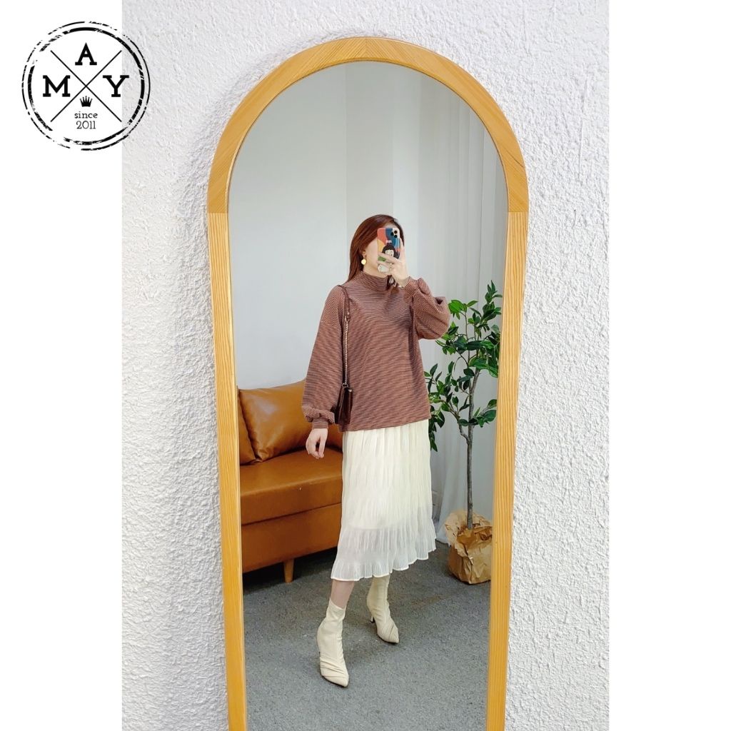 Chân Váy Midi Dài MAY.SINCE2011, Chân Váy Dài Kiểu Dáng Nhăn Cá Tính MAN02-0109 | BigBuy360 - bigbuy360.vn