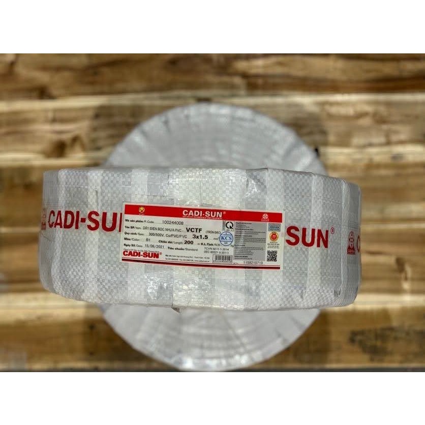DÂY ĐIỆN TRÒN 3 RUỘT MỀM - VCTF 3x1.5 mm2 - Cadisun chính hãng
