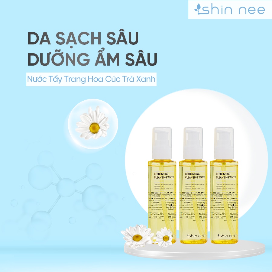 Bộ sản phẩm Nước tẩy trang và Sữa rửa mặt làm sạch sáng da Shin Nee 240ml