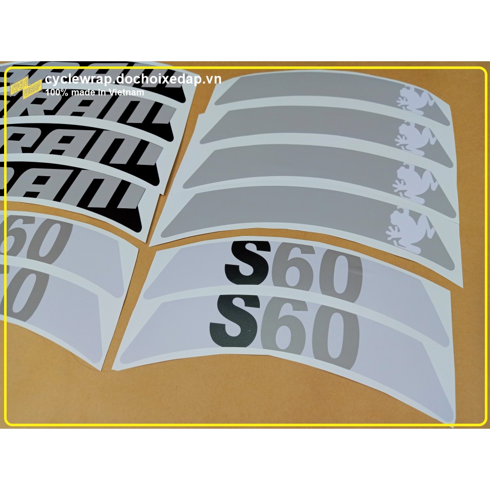 Tem decal dán vành niềng bánh xe đạp đua SRAM S40/S60 | Road Rim Wheel Decal