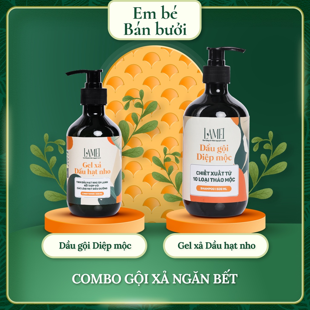 Combo Dầu Gội Và Gel Xả Lamei Phục Hồi Tóc Hư Tổn - Em Bé Bán Bưởi
