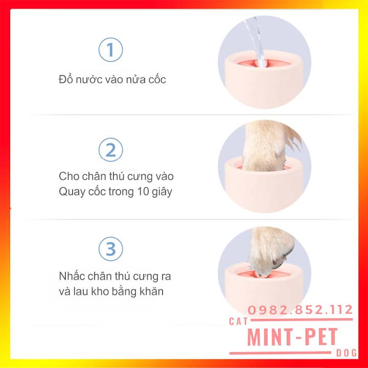 Cốc Rửa Chân Cho Chó Mèo Carno #MintPet