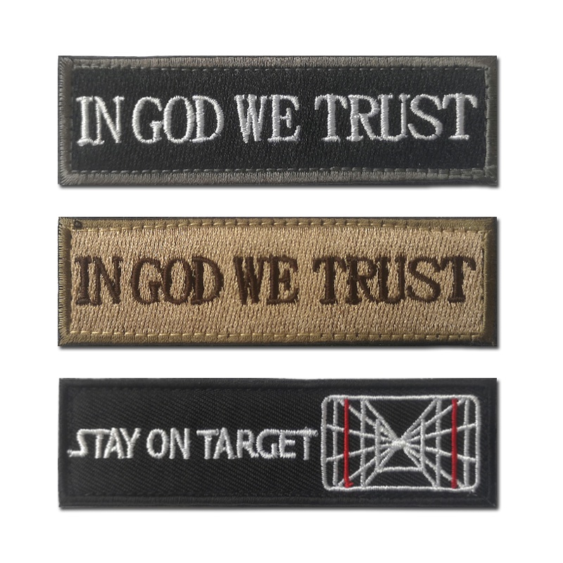 Miếng Vá Quần Áo Dài Thêu Chữ IN GOD WE TRUST ON TARGET