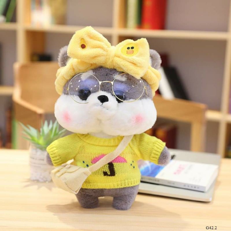 Gấu bông chó Shiba 4 phụ kiện 30cm hàng cao cấp loại nhập bông mịn