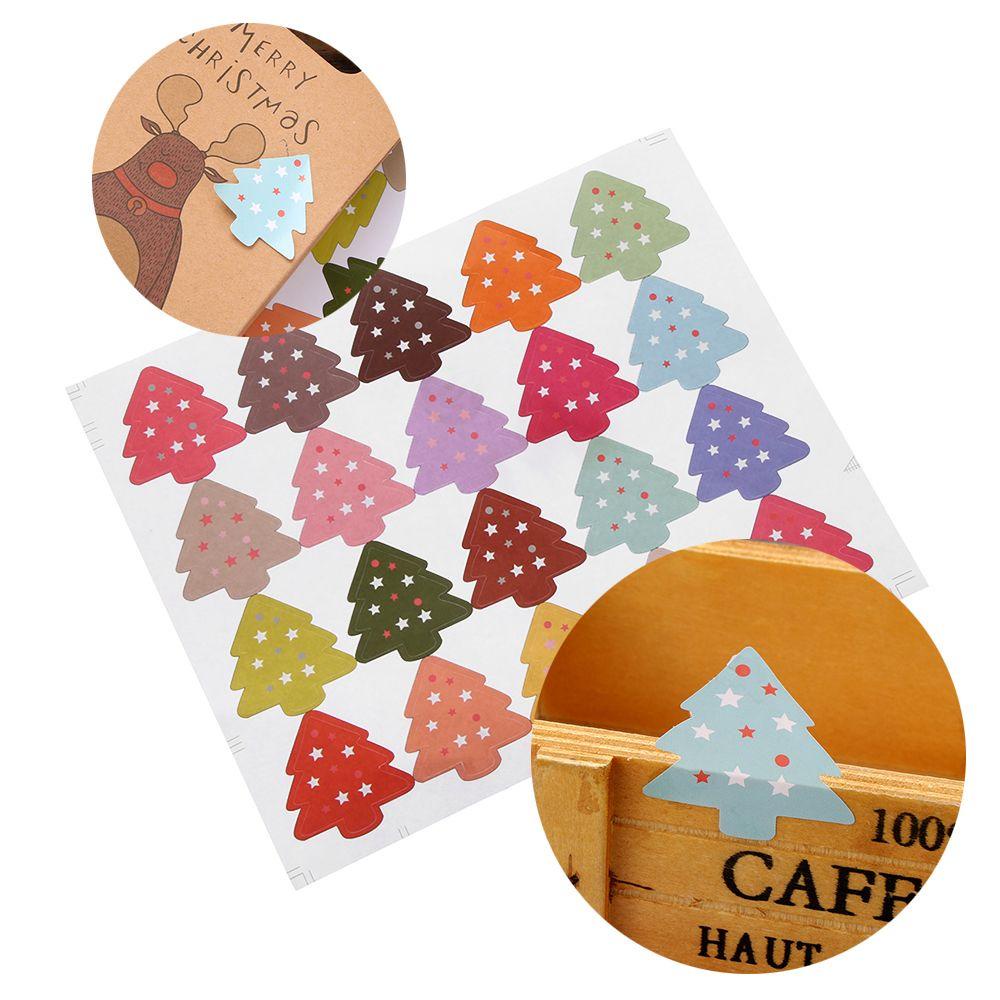 KUNHEV Set 100 Nhãn Dán Trang Trí Cây Thông Giáng Sinh Handmade Mẫu Mới