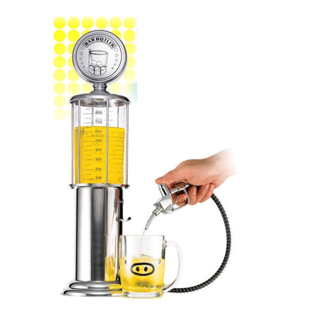 Bình rót bia rượu, đựng đồ pha chế hình cây xăng 1 vòi cao cấp