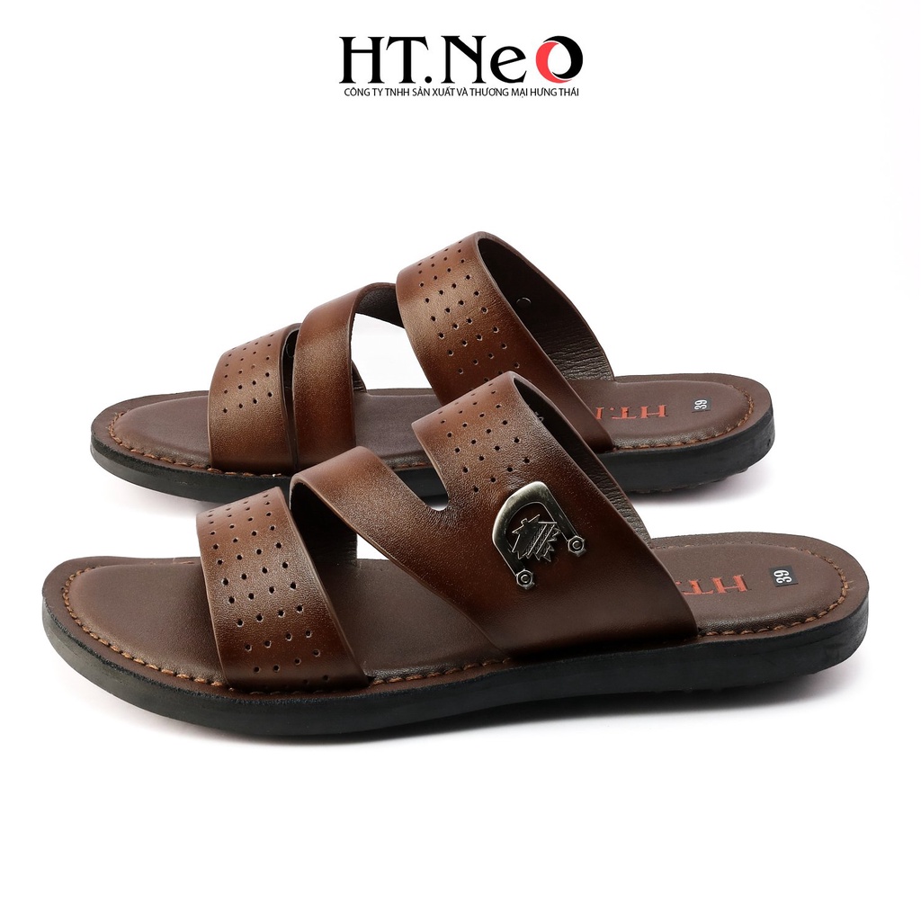 Sandal nam HT.NEO 100% da bò mềm mại, đế cao su nguyên khối, khâu may chân quai siêu chắc chắn SD134