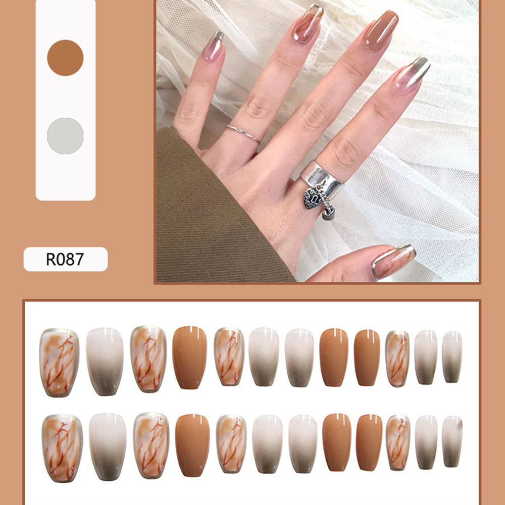 (Hàng Mới Về) Set 24 Miếng Dán Trang Trí Móng Tay Nghệ Thuật Chống Nước Tiện Dụng