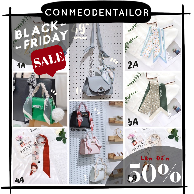 Khăn Lụa Tuarban Quấn Túi CONMEODENTAILOR Bản Nhỏ Mã A