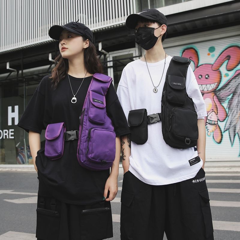 Túi Đeo Trước Ngực Nhiều Túi Phong Cách Hip Hop Thời Trang Cho Nam Và Nữ