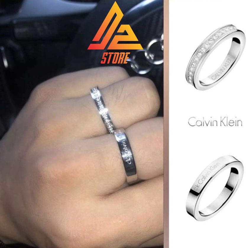 Nhẫn CK Titanium cặp đôi unisex nam nữ thép không gỉ 316L