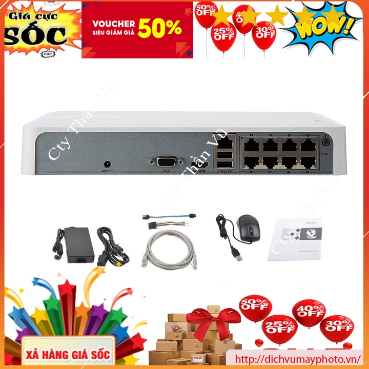 Đầu ghi hình IP 8 kênh NVR-108H-D vỏ nhựa không poe