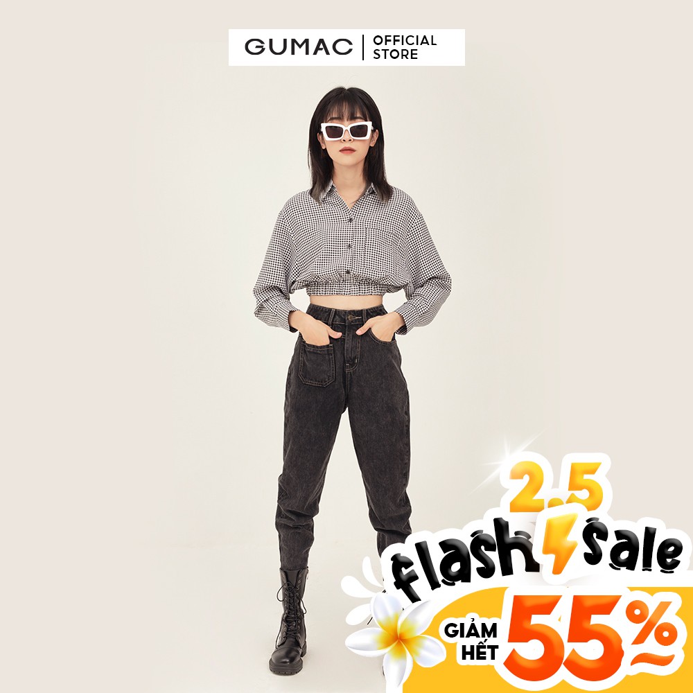 [Mã WABRGU100 giảm 15% đơn 249K tối đa 100k] Áo croptop sơ mi nữ màu caro GUMAC phong cách cá tính, năng động AB368 | BigBuy360 - bigbuy360.vn