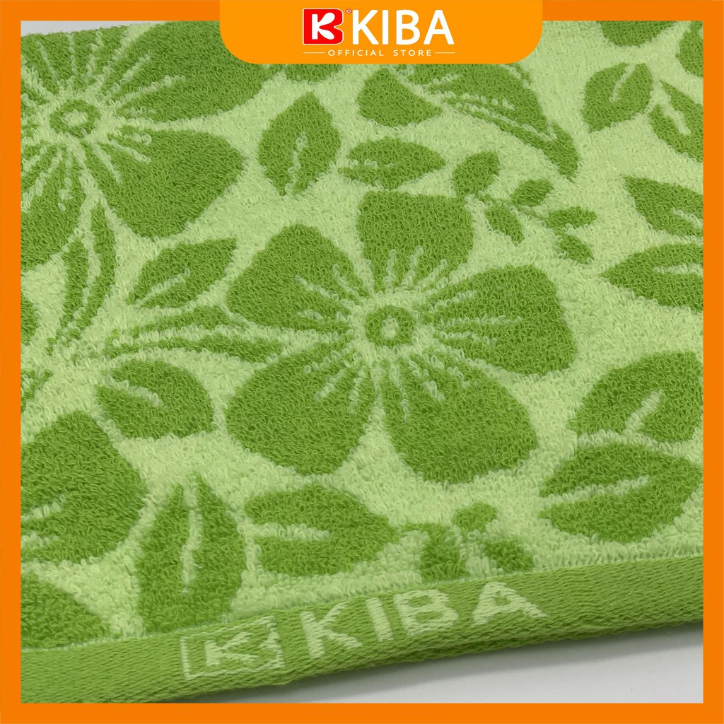 Khăn Mặt KIBA KT 28x48cm Họa Tiết Hoa 5 Cánh Chất Cotton Dày Dặn, Thấm Hút Tốt