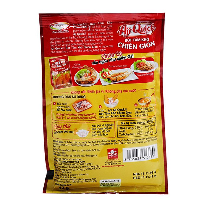 Bột tẩm khô chiên giòn Ajiquick gói