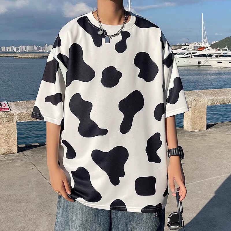 Áo thun tay lỡ unisex phông form rộng Bò Sữa nam nữ phong cách ulzzang