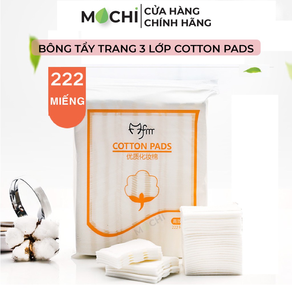 Bông Tẩy Trang 3 Lớp Cotton Pads 222 Miếng Dày Dặn l Trang Điểm Da Nội Địa Trung MOCHI SHOP