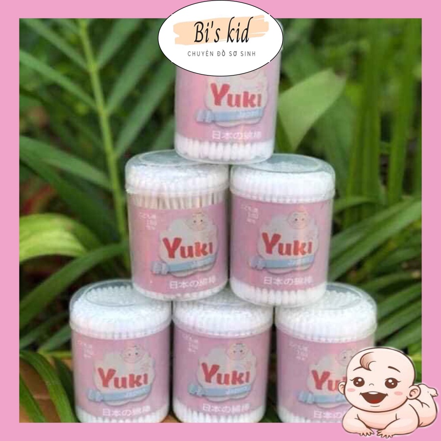 Tăm bông hộp YUKI 180 que bông mềm an toàn cho trẻ sơ sinh