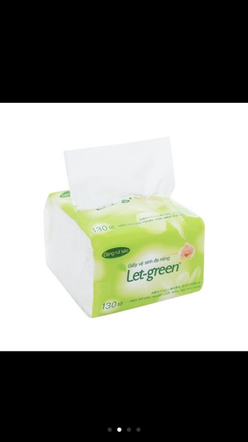 Khăn Giấy đa năng Let-green 15*21cm/tờ, 130tờ/bao