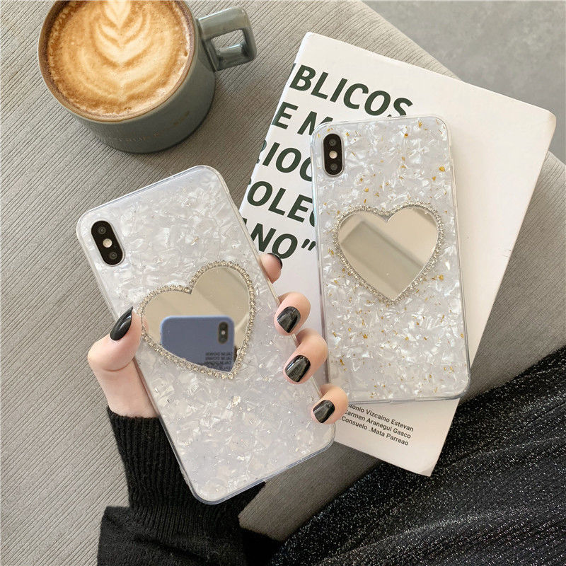 Love mirror iPhone 12 mini 11 pro XR Xs Max X 8 7 6 6s plus se 2020 mobile phone case Apple full gold foil makeup case