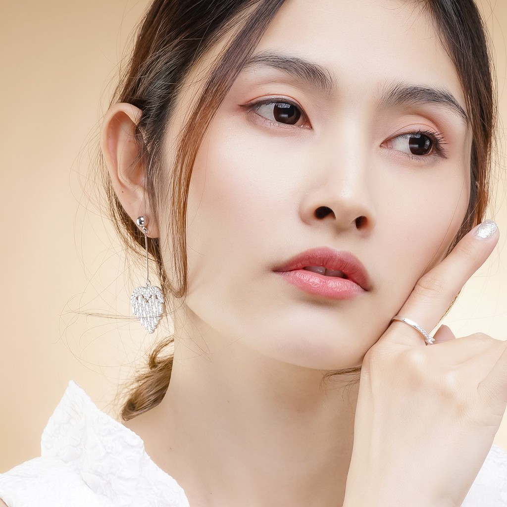 Bông tai nữ UHA mạ vàng 18K , đính kim cương nhân tạo B1047157-155