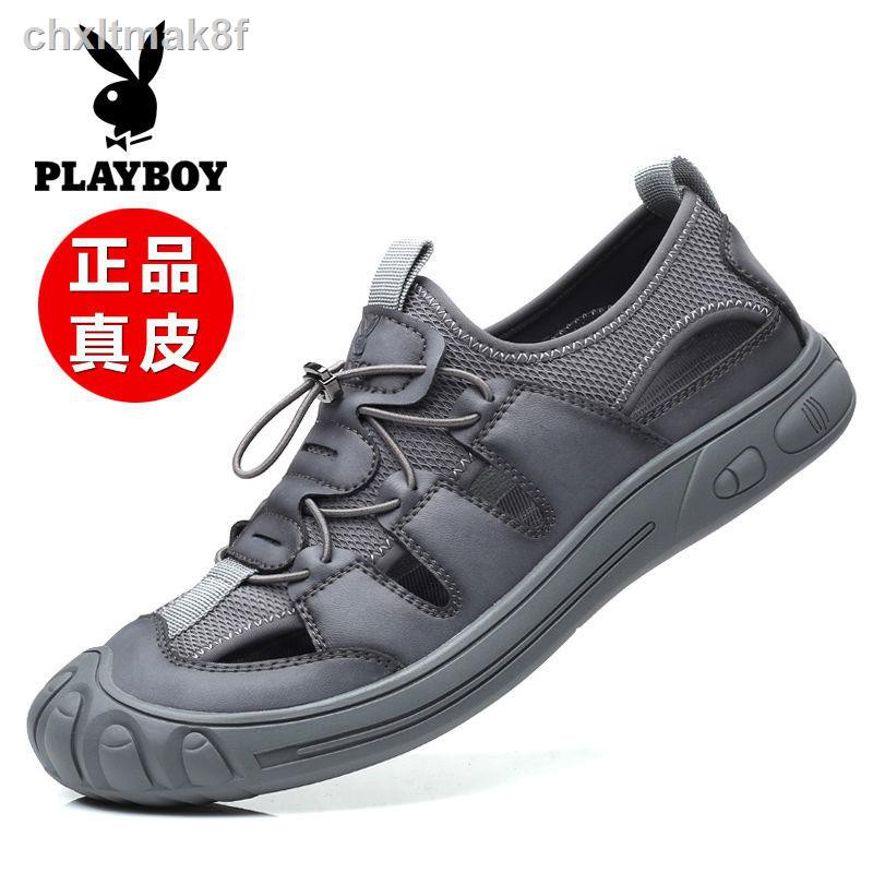 K57Dép nam Playboy mùa hè da rỗng thoáng khí của giới mặc bên ngoài Hàn Quốc giày lỗ giản dị Triều