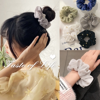 Dây Cột Tóc Cao Su Co Giãn In Họa Tiết Ngôi Sao Thời Trang Phong Cách Hàn Quốc