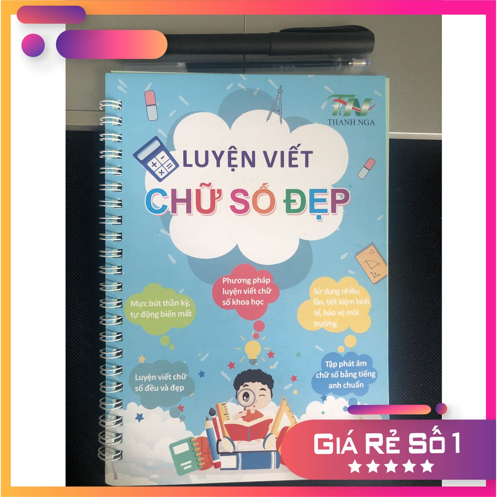 Tập luyện chữ, số, nét cơ bản tự xóa đặc biệt có dấu Tiếng Việt.