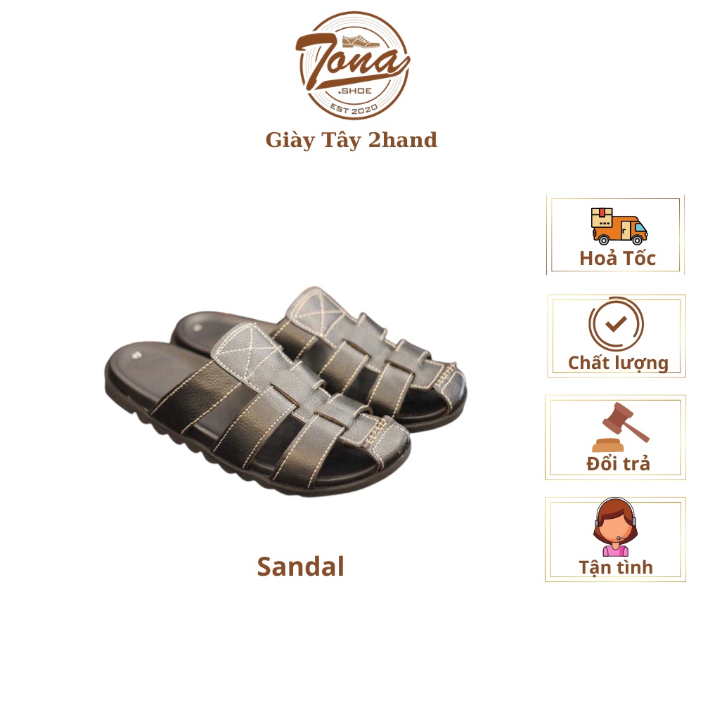 [Sandal] Sandal Bít Mũi Không Quai Đế Chống Trơn Trượt Đen Và Nâu