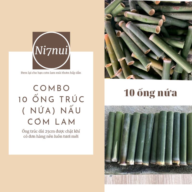 Set ống tre trúc  dùng nấu cơm Lam - shop Ni Bảy Núi