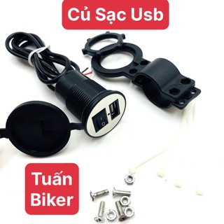 Sạc điện thoại trên xe máy / sạc usb trên xe máy 2a có công tắc tắt mở chống nước