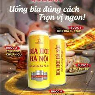 Lốc 6 lon Bia Hơi Hà Nội 500ml