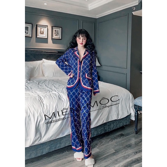 Bộ Pỵama Lụa Qc Mẫu Hot Hoạ Tiết Gc siêu sang
