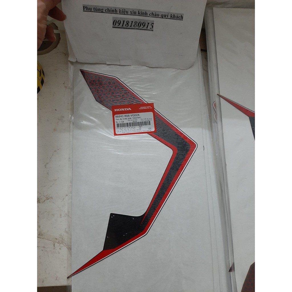 tem yếm ab 2018 tem air blade 2018 đen mờ honda chưa logo đỏ