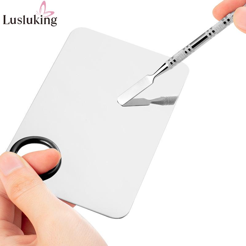 Bảng trộn màu sơn móng tay LUSLUKING bằng thép không gỉ tiện dụng