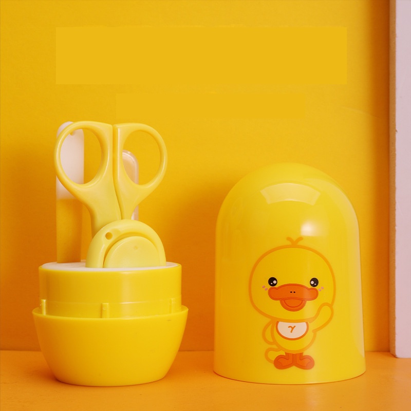 Bộ 4 Dụng Cụ Chăm Sóc Móng Tay Hình Vịt Vàng Hoạt Hình Cho Bé