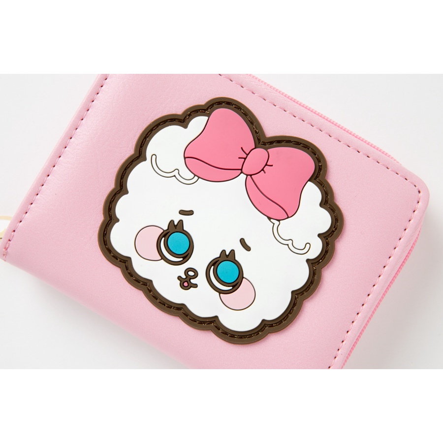 Ví Da ARTBOX Hàn Quốc Dạng Gập Họa Tiết Barbichon Màu Hồng Dễ Thương