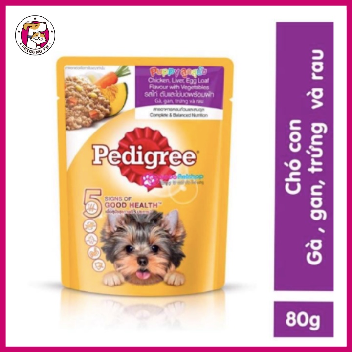 Pate Pedigree cho chó con vị gà và rau củ