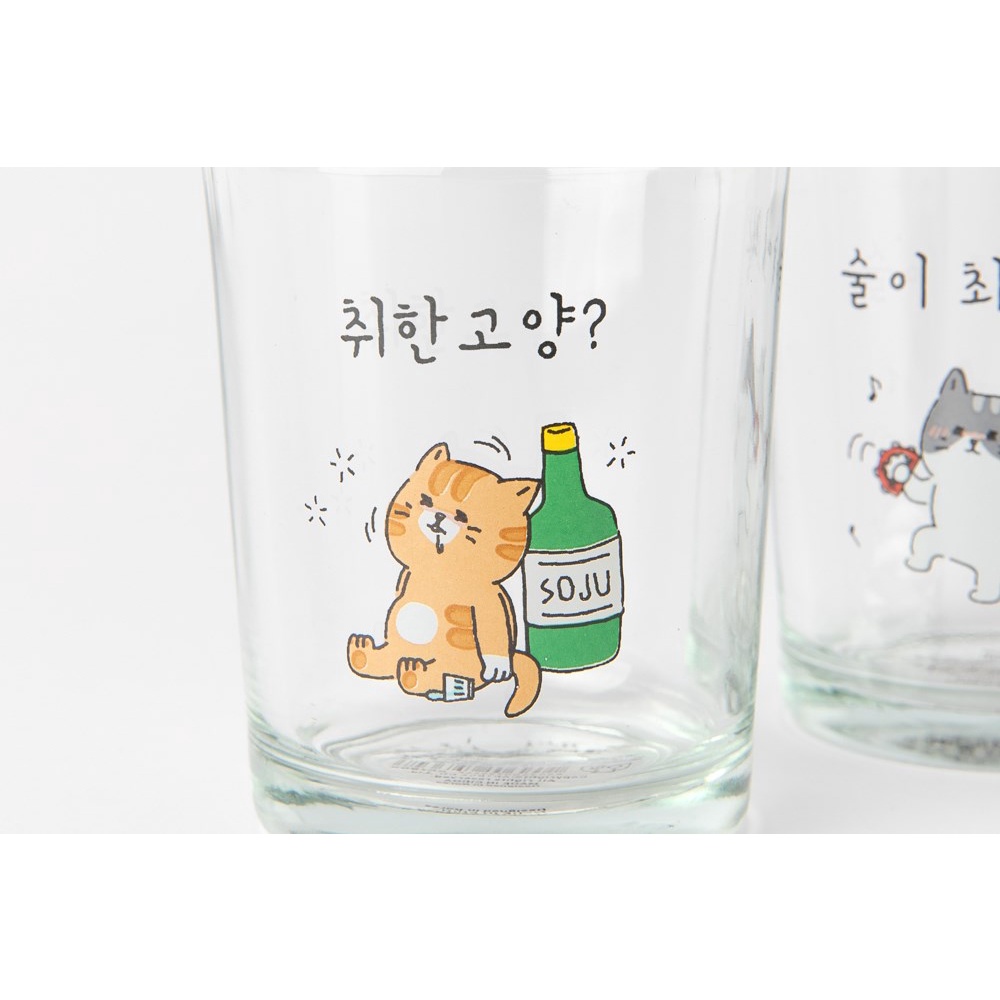 Set 2 Ly Soju ARTBOX Hàn Quốc In Hình Mèo Dễ Thương