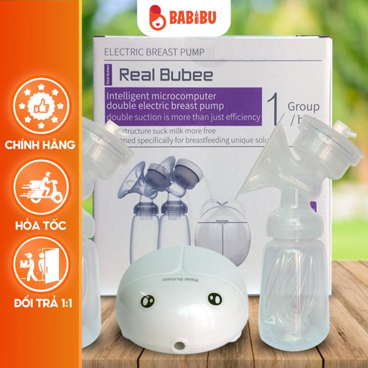 Máy Hút Sữa Điện Đôi Real Bubee Cao Cấp Có Chế Độ Massage Kích Sữa, Tăng Chỉnh Áp Lực Babibu - MHSRB