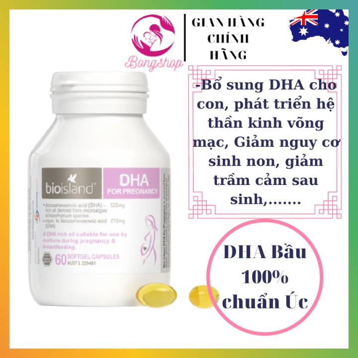 DHA bầu Bio Island 60 viên Úc - DHA for Pregnancy, dành cho mẹ sắp bầu, đang bầu và sau sinh