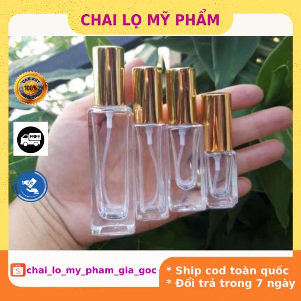 Lọ Chiết Nước Hoa ❤ GIÁ TỐT NHẤT ❤ Lọ chiết nước hoa vuông 25ml,20ml,10ml,5ml, phụ kiện du lịch