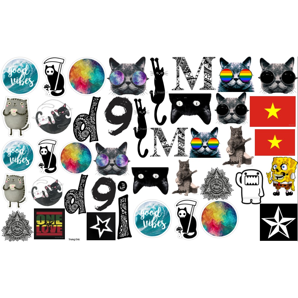 STICKER dán Vali, xe, barber shop, Mũ bảo hiểm , macbook, đàn, tường... Nhập mã GIẢM GIÁ 15k khi mua từ 3 set