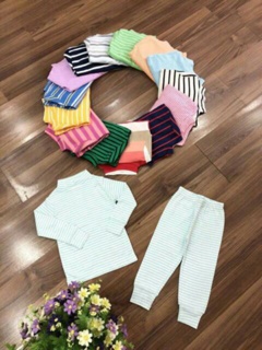 Combo 3 bộ cotton len cổ lọ dài tay bé trai/bé gái chất đẹp mềm mịn