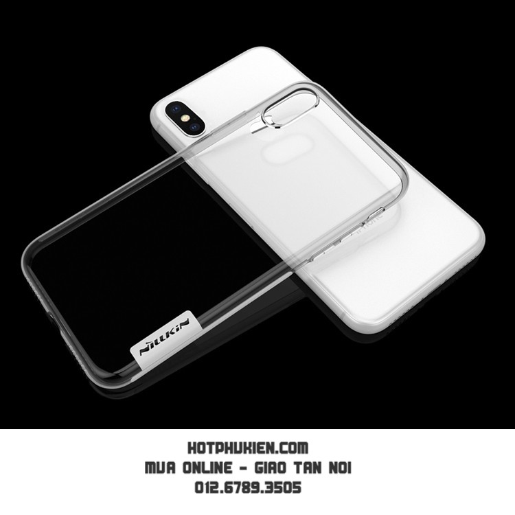 [Mã ELORDER5 giảm 10K đơn 20K] Ốp lưng iPhone X silicon dẻo trong suốt hiệu Nillkin