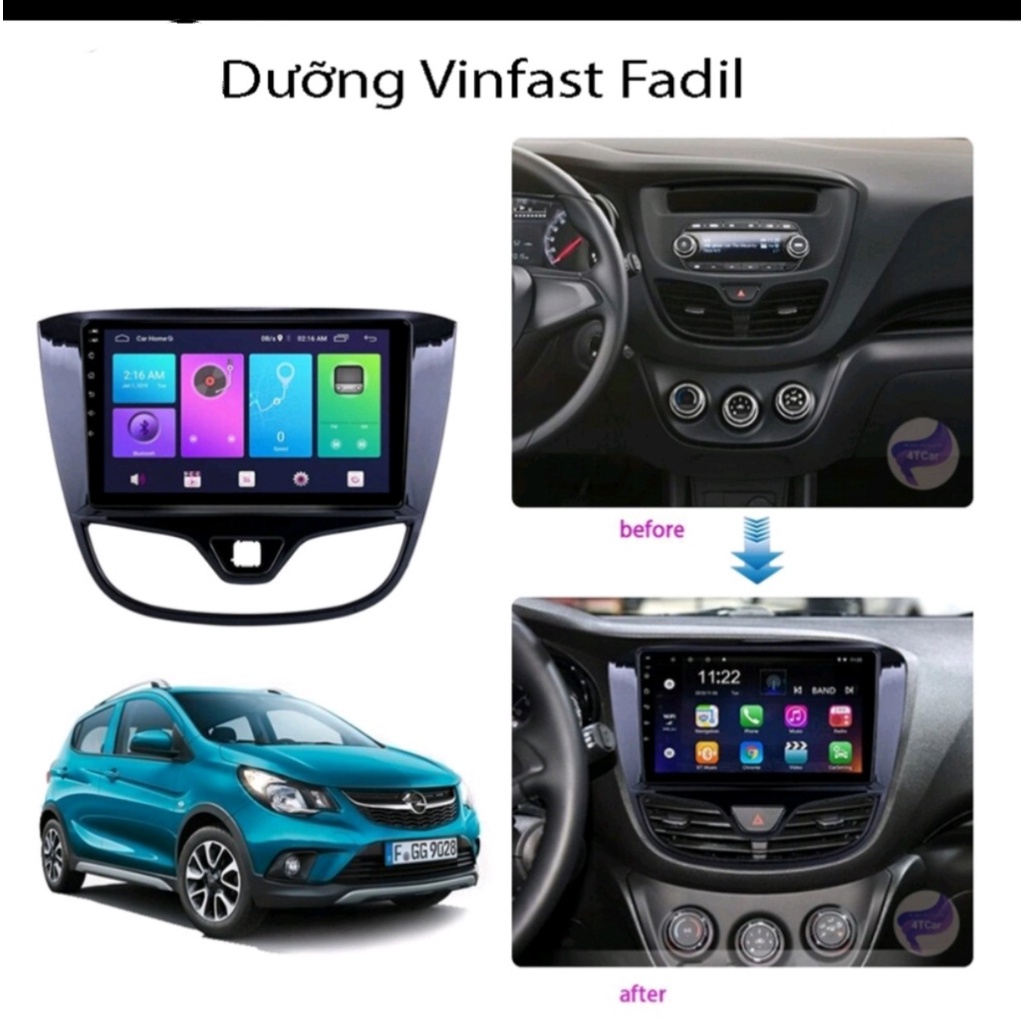 Dưỡng màn hình vinfast fadil 9inch-10inch kèm jack zin