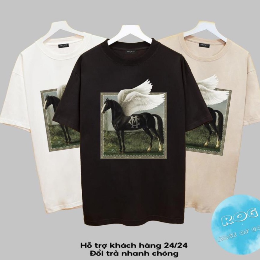 Áo thun tay lỡ MIKENCO Ngựa Streetwears SG , Áo thun unisex nam nữ from rộng oversize chất liệu cotton