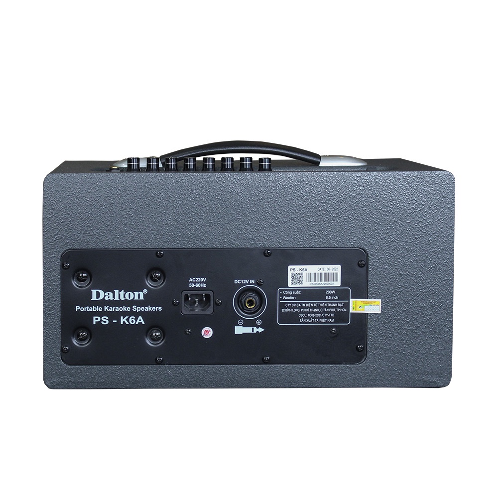 Loa karaoke bluetooth mini Dalton PS-K6A công suất 200W, 2 đường tiếng, bass 16cm, loa sạc bình tiện lợi ca hát mọi nơi.