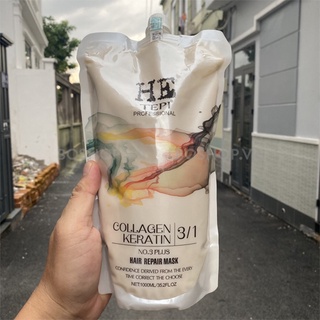 ✅hetepi_chính hãng kem ủ tóc siêu phục hồi he tepi collagen keratin hair repair mask 1000ml